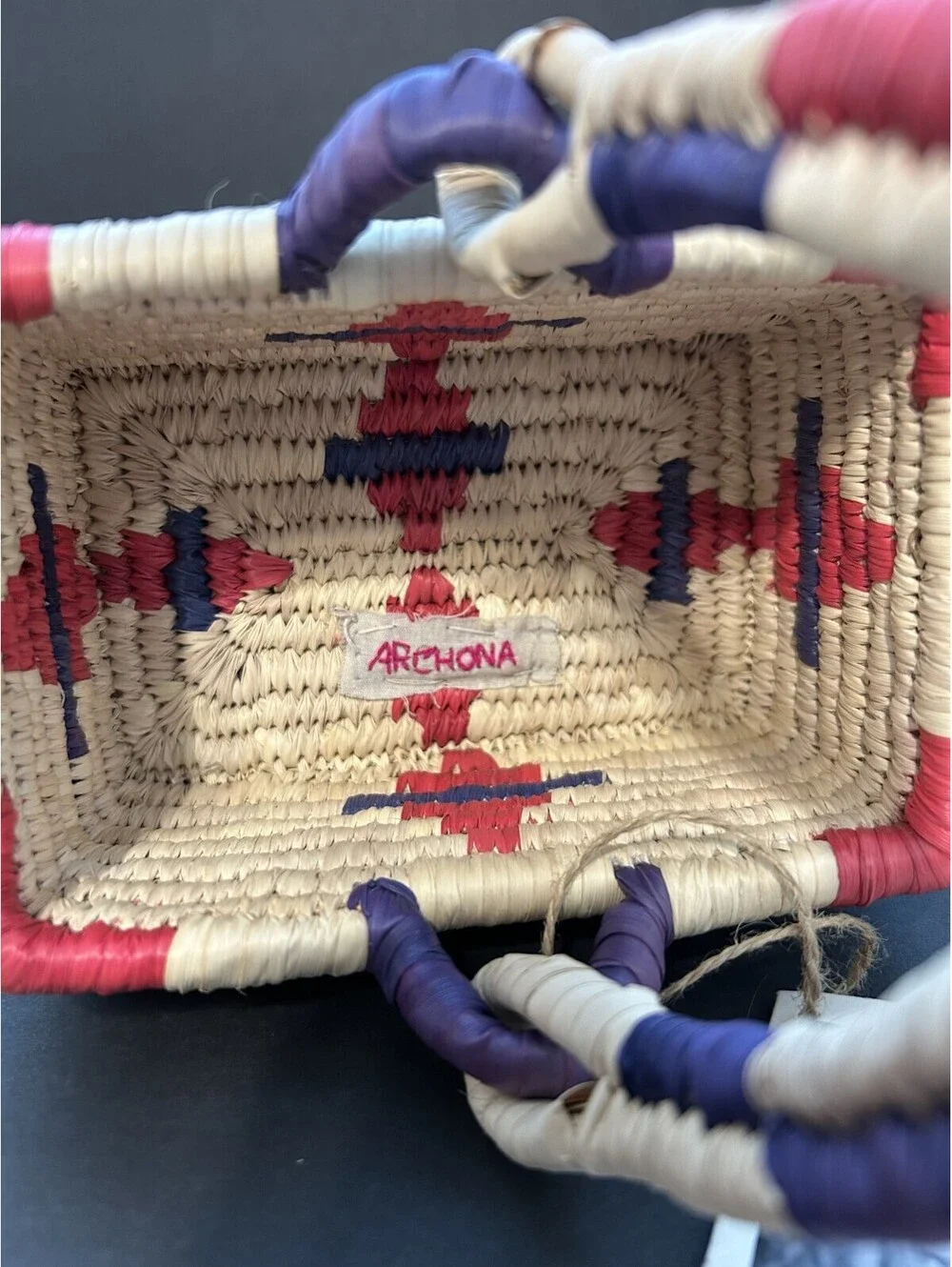 NWT Ten by Three Handmade Decorative Miniature Handwoven Basket Bangladesh